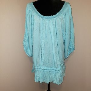 Cato Blue Top Sz 26W/28W Like New!!